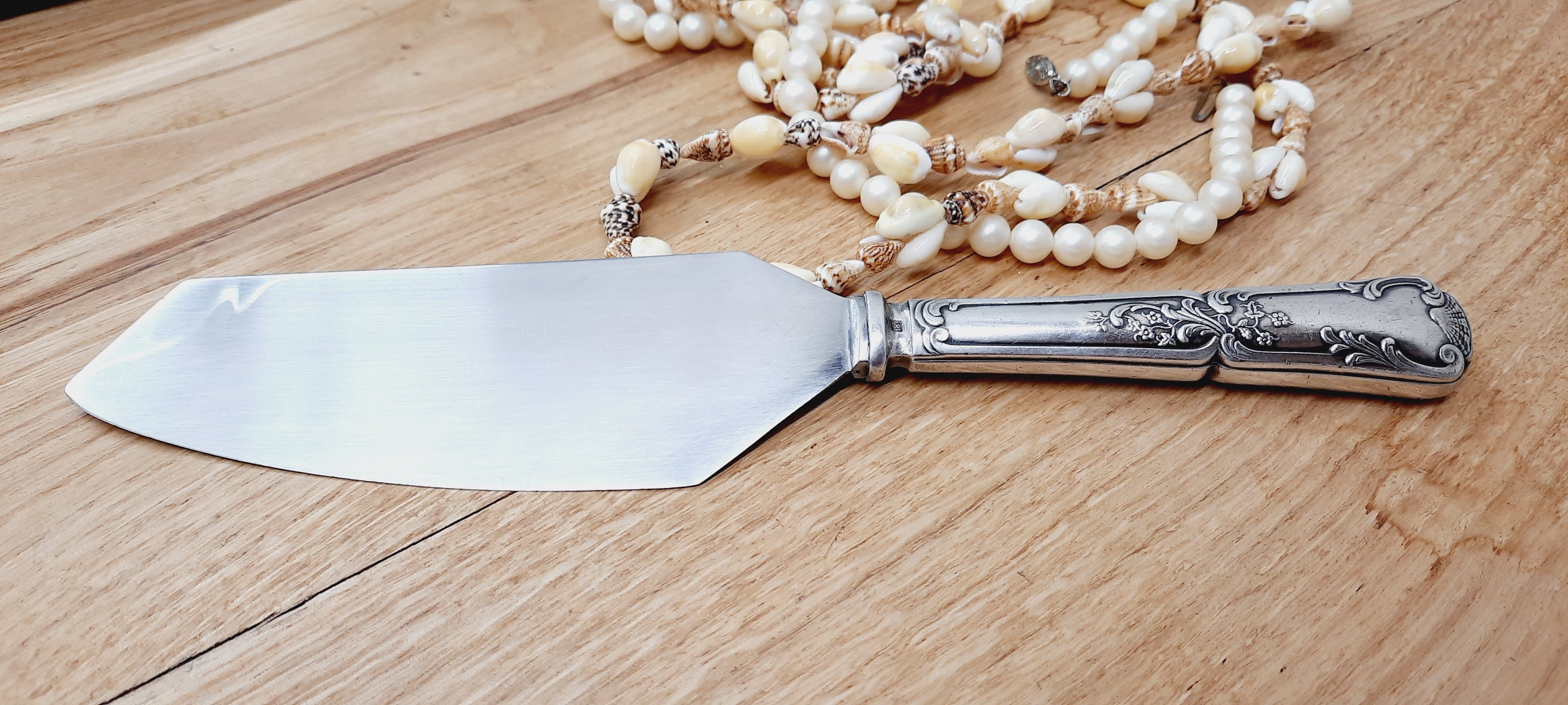 Silver metal pie shovel knife
