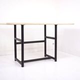 Metal and travertine work table, 1980s