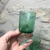 12 Vintage cavalier glasses green color ht 9 cm luminarc France