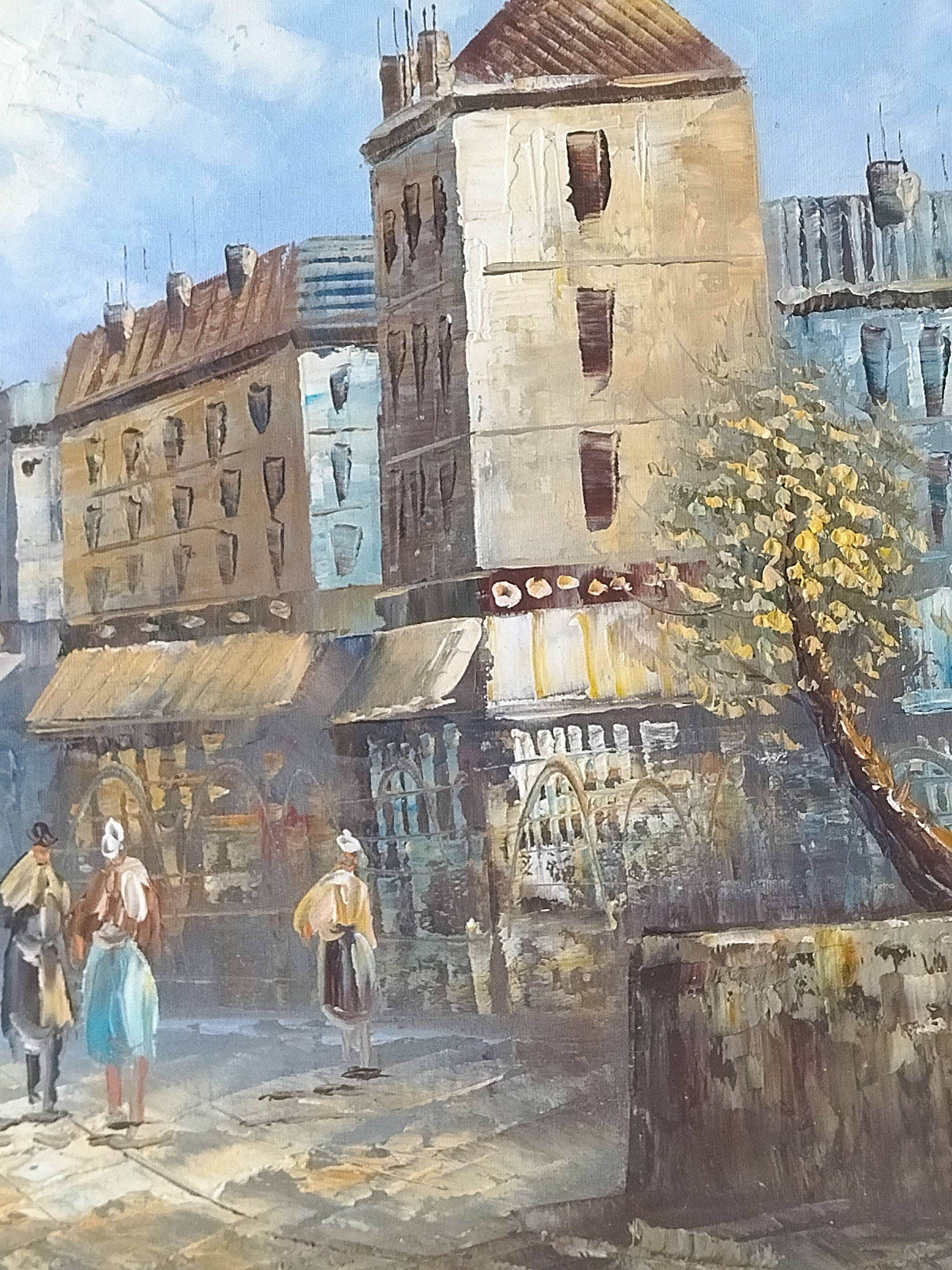 Oil on canvas by the artist Caroline Burnett (20th century)