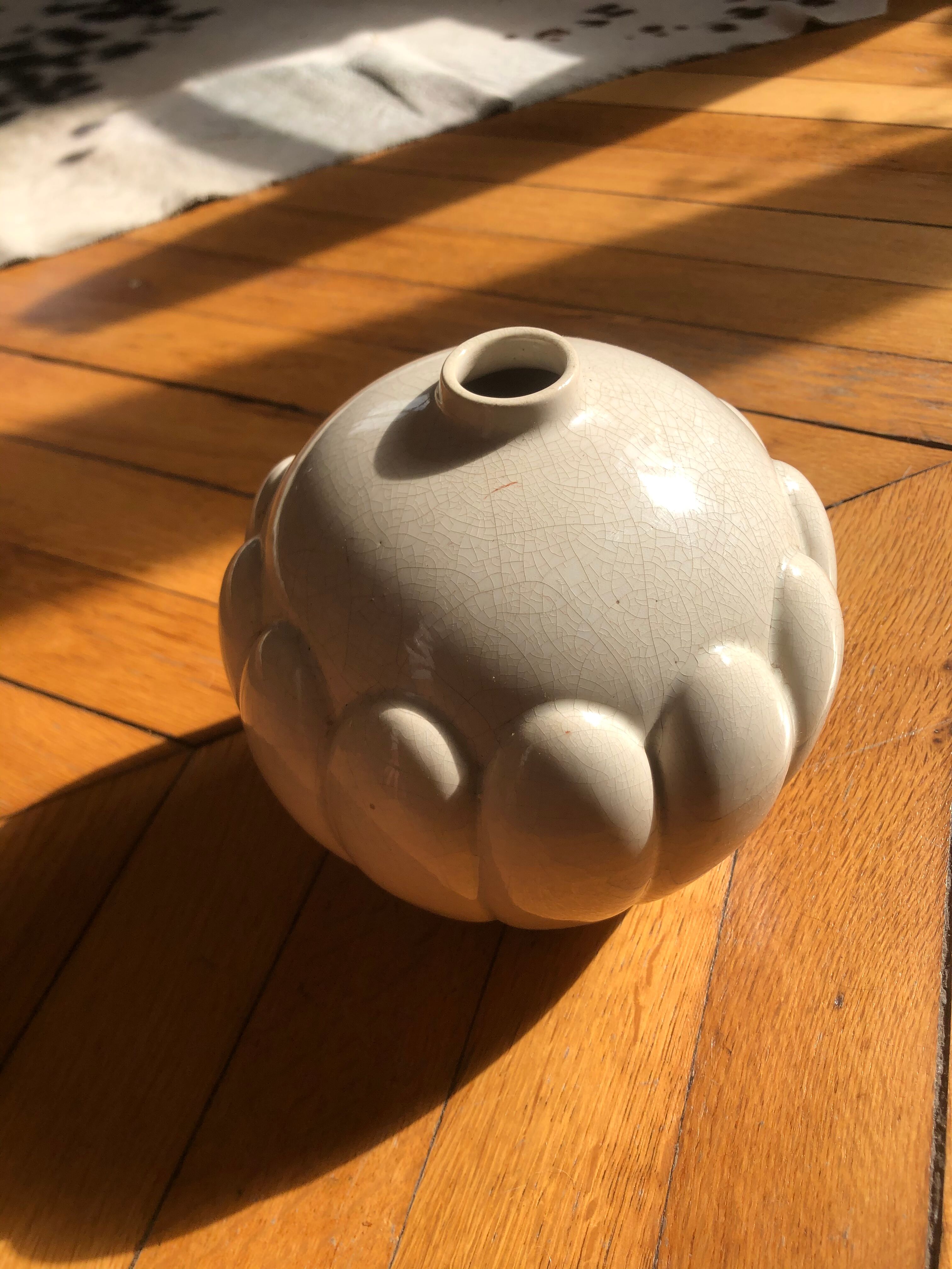 Art deco earthenware ball vase of saint clement