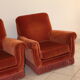 Paire de fauteuils bergères roses