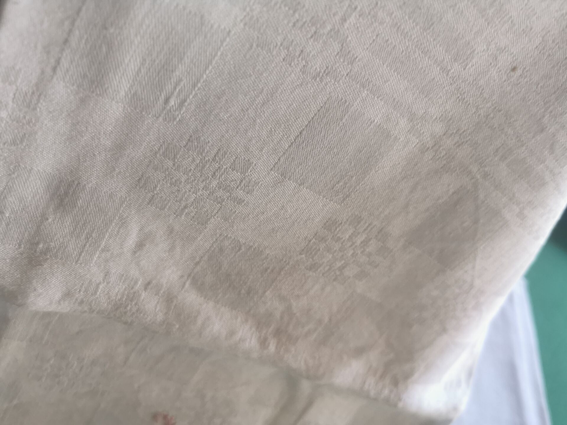 6 old damask linen napkins with a monogram