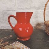 Small red enameled ceramic pitcher Emile Henry