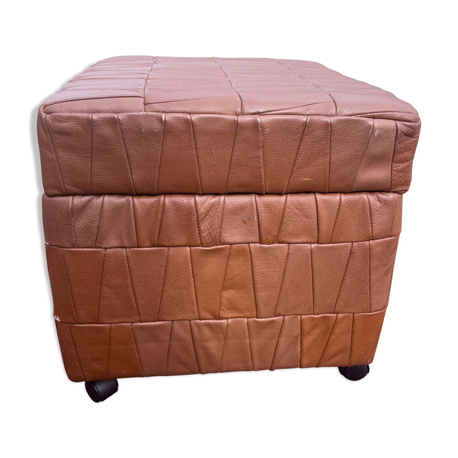 Coffre pouf en cuir
