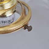 Pair of polished glass pendant lights