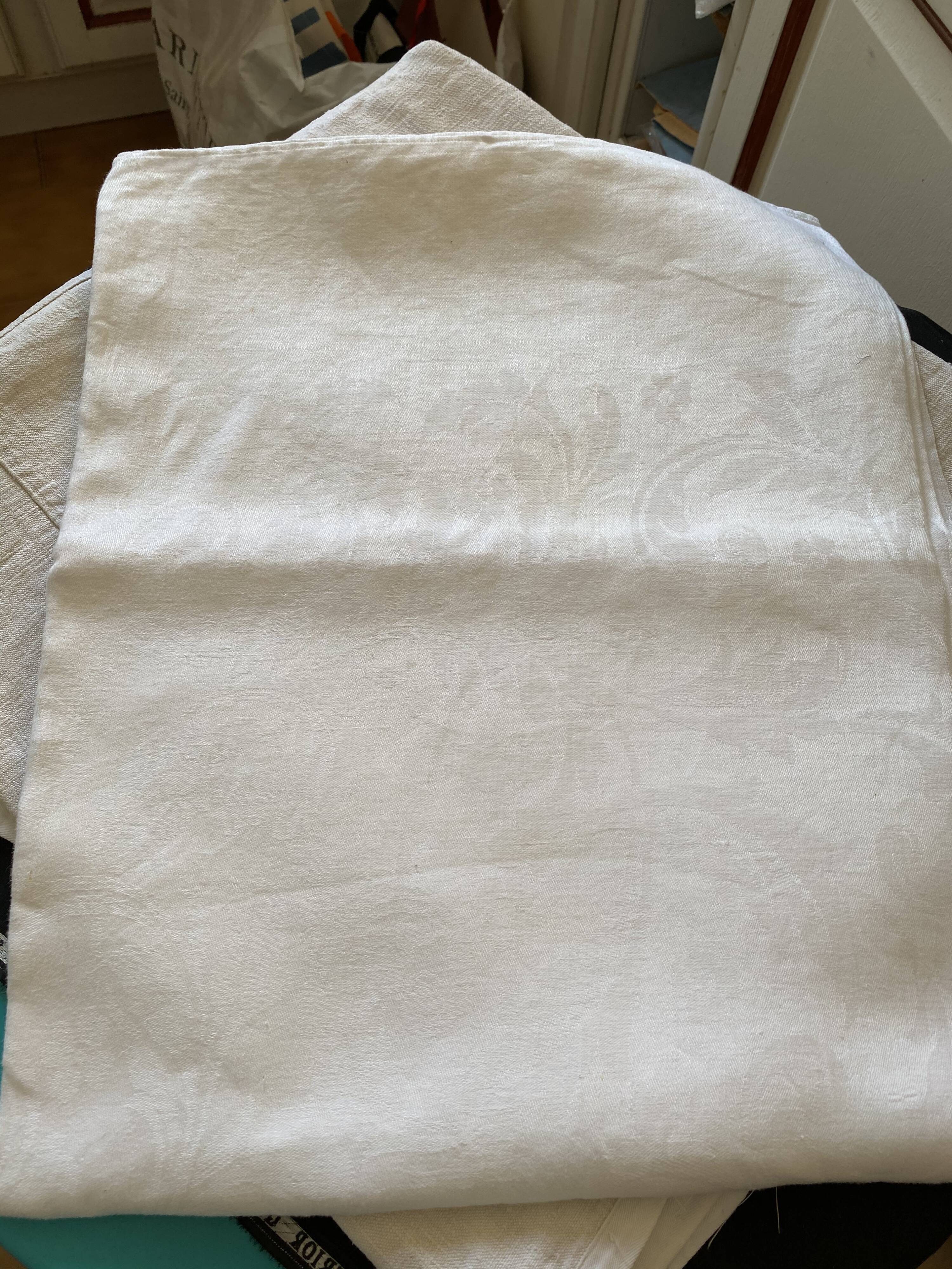 White linen tablecloth