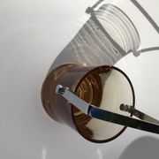 Seau à glaçons verre soufflé ambre 70’s