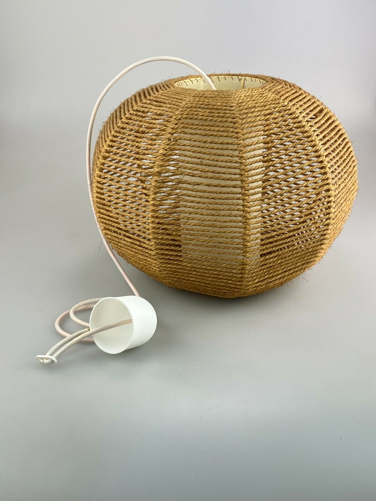 60s 70s lamp lamp ball lamp raffia braid space age design 60s 70s