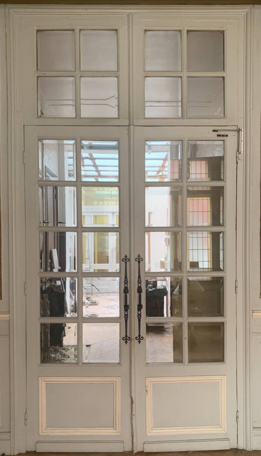 Double separation doors with transom and beveled glass 20th century