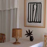 Rattan table lamp 50s piece signed