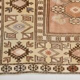 4x7 Cream & Brown Turkish Vintage Rug 120x211Cm SK 22198