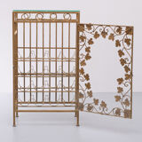 Gold metal wine rack or cocktail bar, 1950s, italy