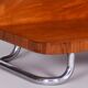 Art Deco Pedestal Table in Walnut & Chrome attributed to Mücke Melder, Czech, 1930s