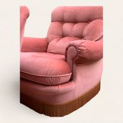 Pair of pink tufted velvet frog chairs 1970