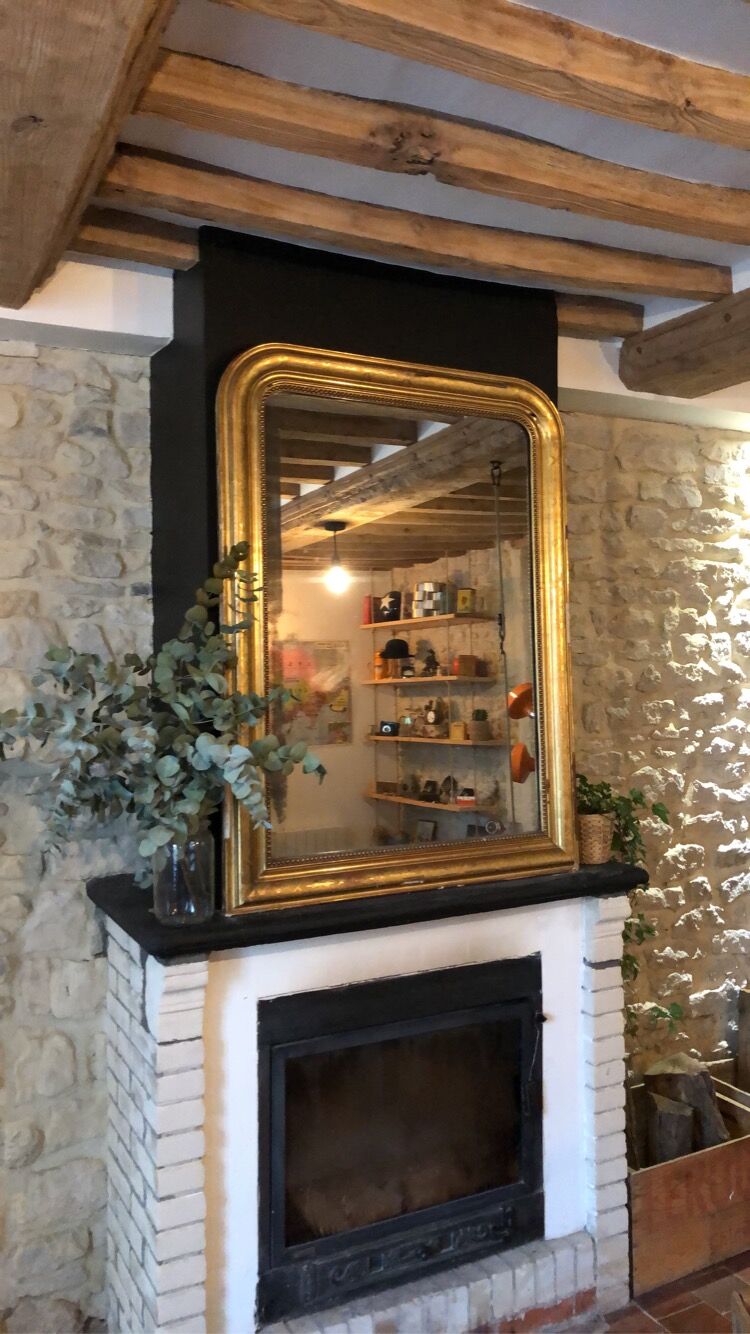 Louis Philippe mirror with gold leaf