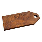Rectangular solid teak board with cut-out edges 37x17