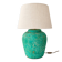 Grande lampe de table en céramique turquoise avec finition craquelée