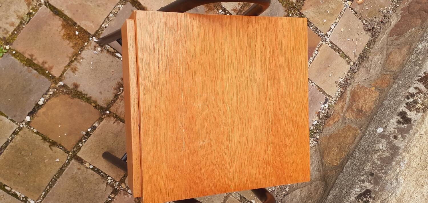 Bedside table, vintage 1950s oak side table