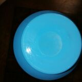 Golden blue opaline vase