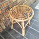 Spiral stool in bamboo rattan in the style of Jean Royère.
