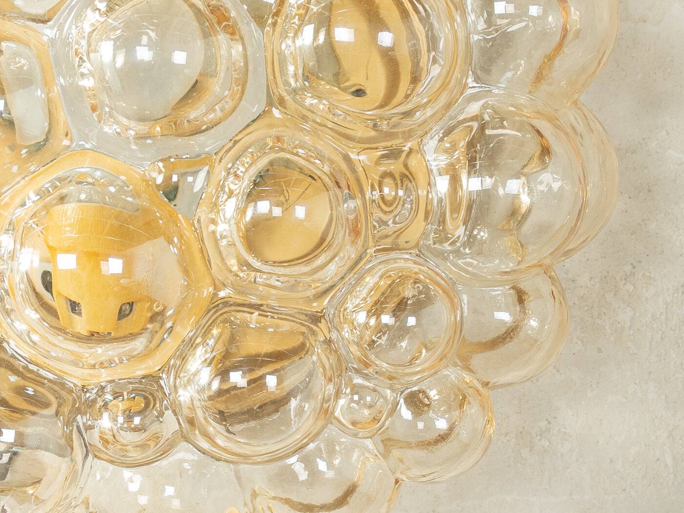 Space Age wall or ceiling lamp by Doria Leuchten, bubble glass, 1970s