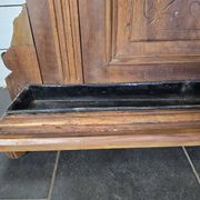 Old locker room or coat rack in walnut