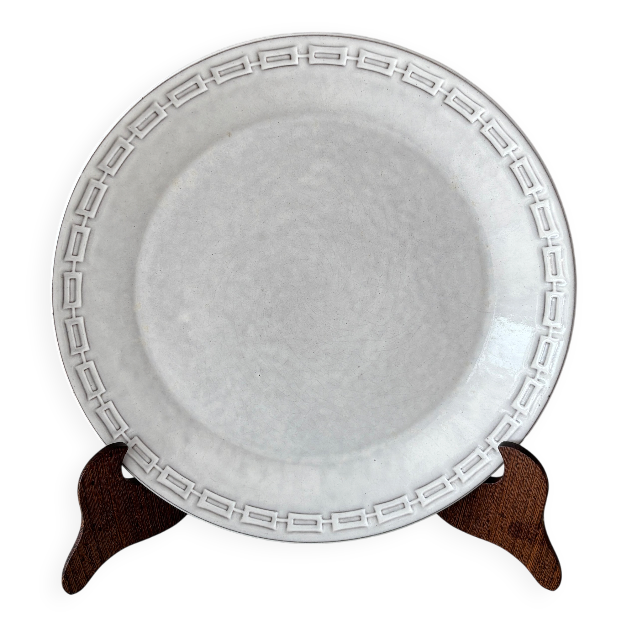 Vintage Ceramano Germany Grey Stoneware Dinner Plate | Mid-Century