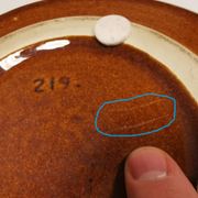 Ceramic dish, from Danish Søholm.  Estimated 1970-1980s