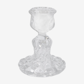 Baccarat: Bamboo-style crystal candlestick signed