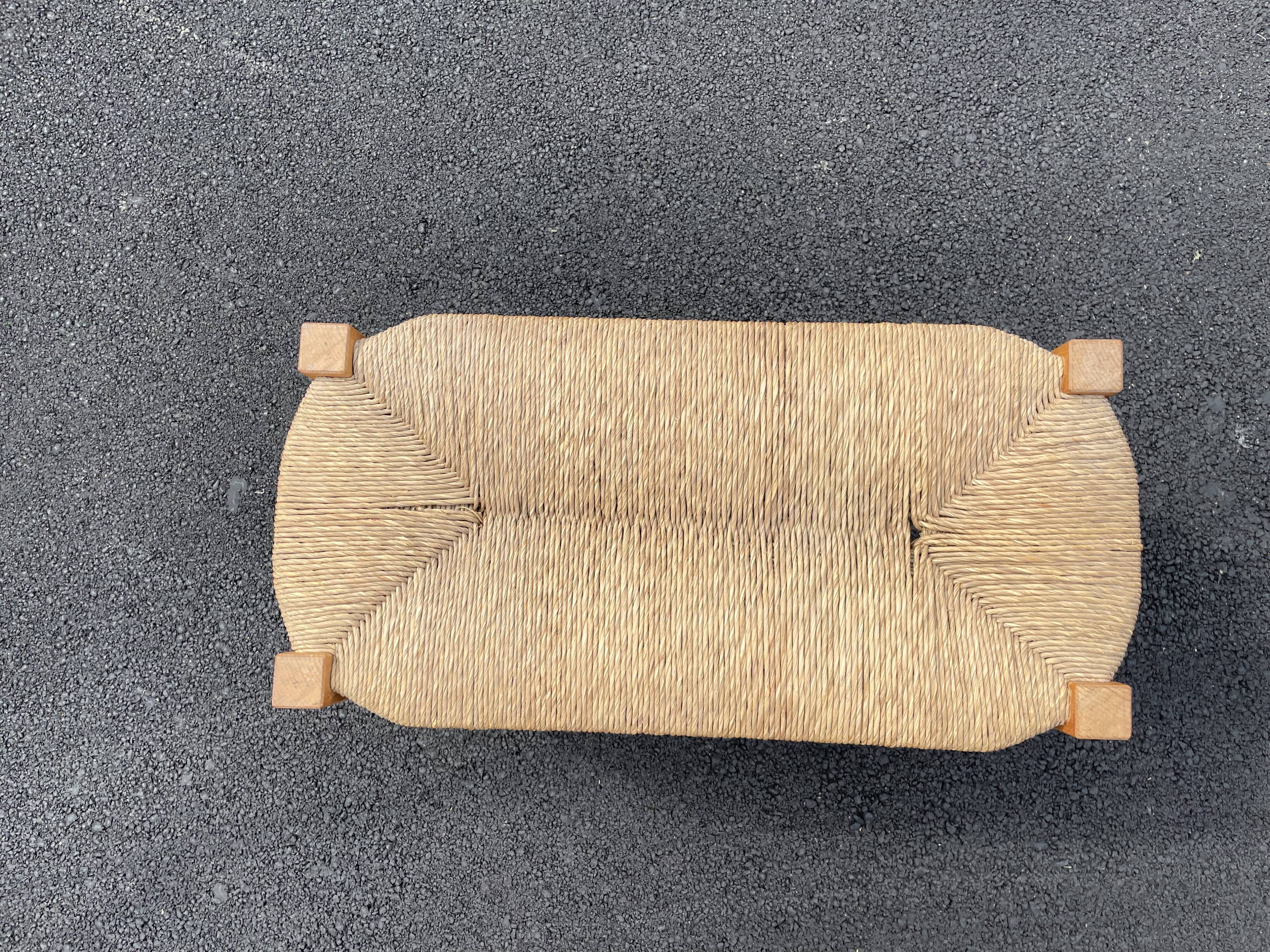 Vintage beech bench and country style straw