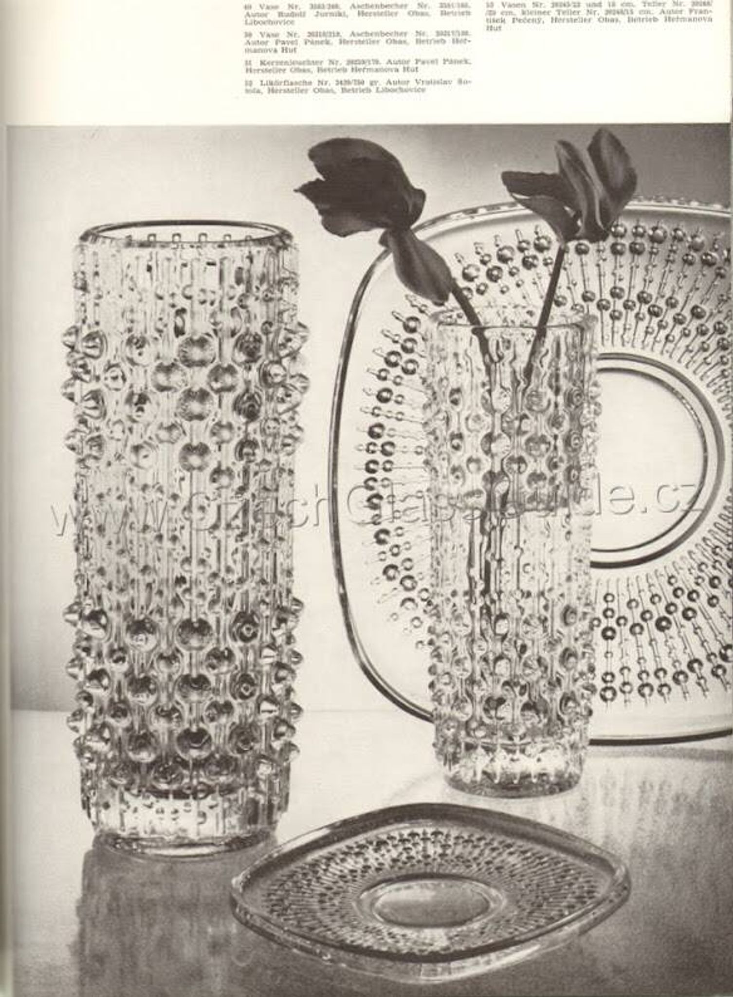Vintage Clear Pressed Glass Vase: CandleWax Design, Czech Republic, 1972