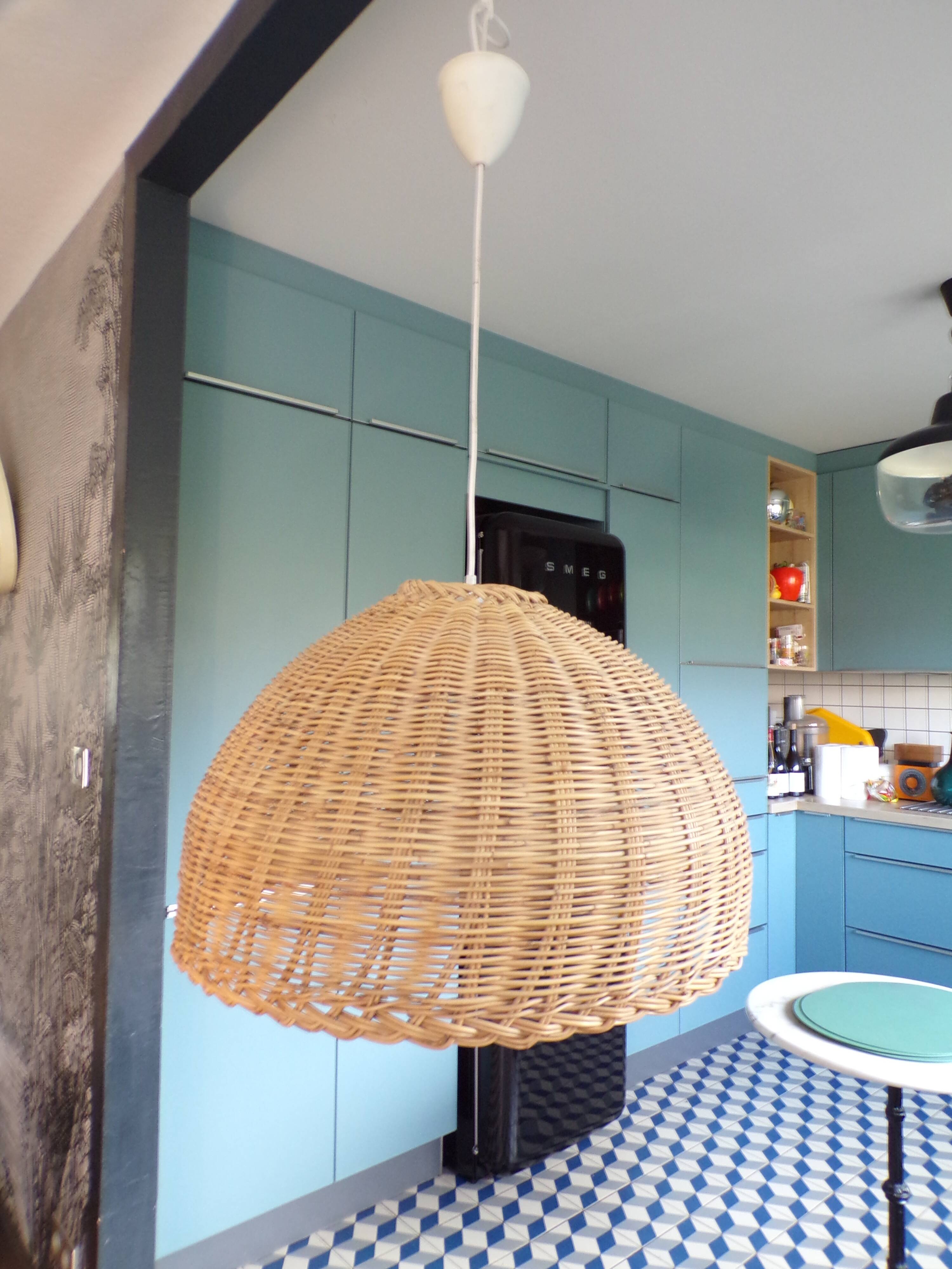 Vintage wicker pendant light Ø55cm