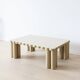 Italian scalloped coffee table in beige lacquer, 1980s