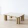 Table basse en laque beige en forme d'écailles italienne, années 1980.