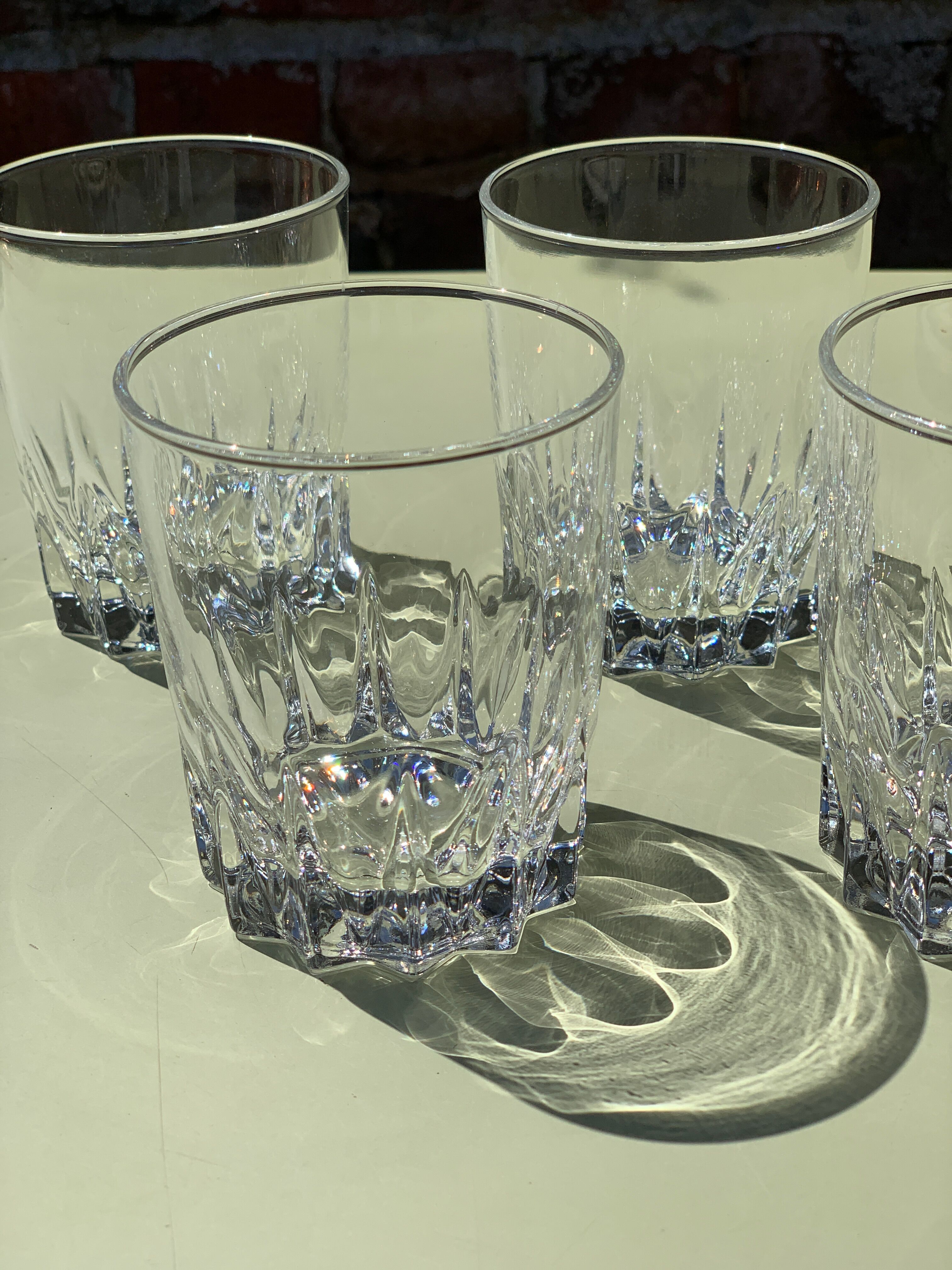 5 vintage whiskey glasses