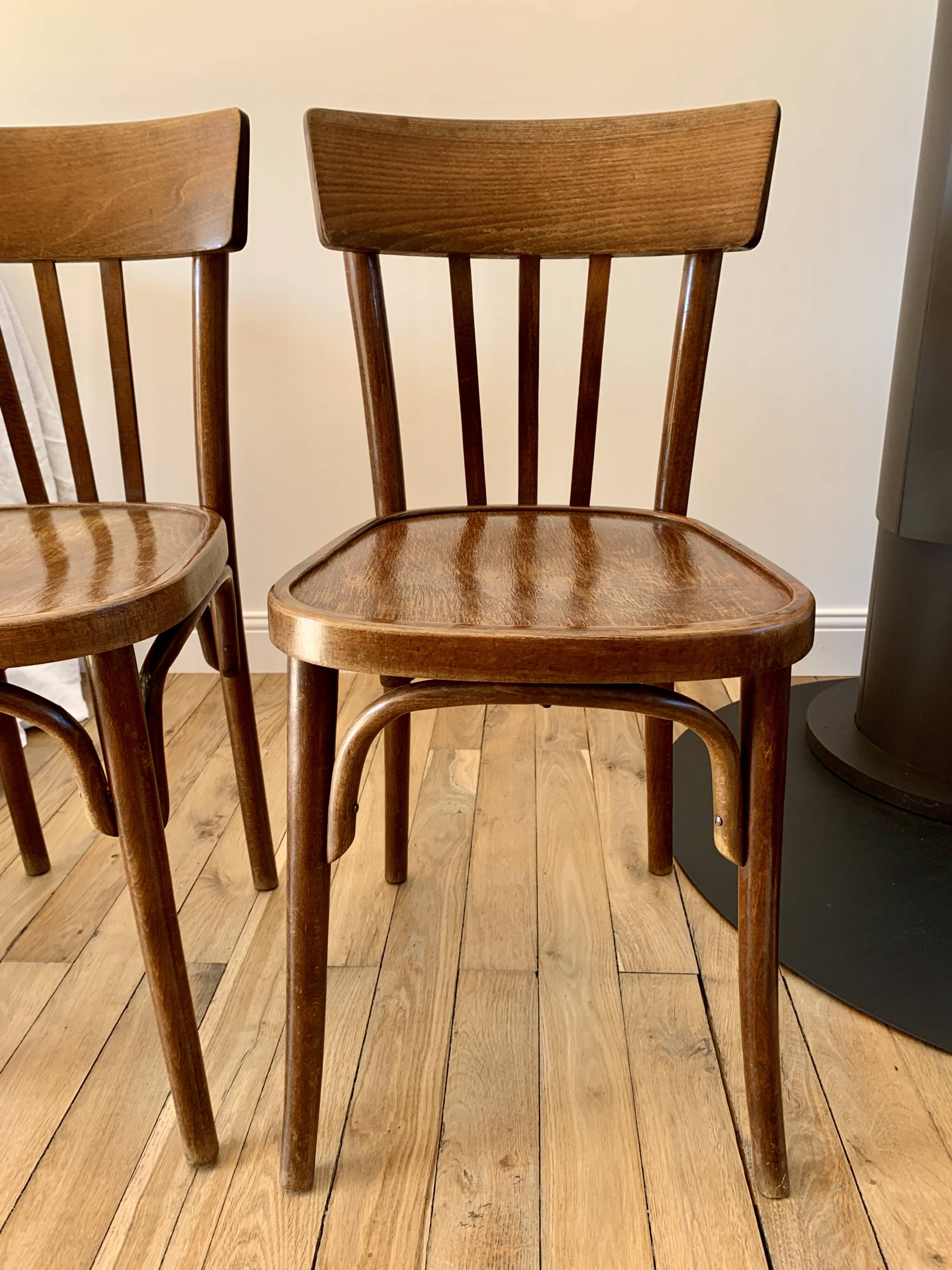 set of 6 bentwood bistro chairs from the 1950s