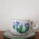 Tasse et soucoupe motif chardon