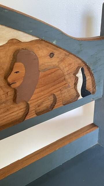 Vintage solid wood noah's ark shelf