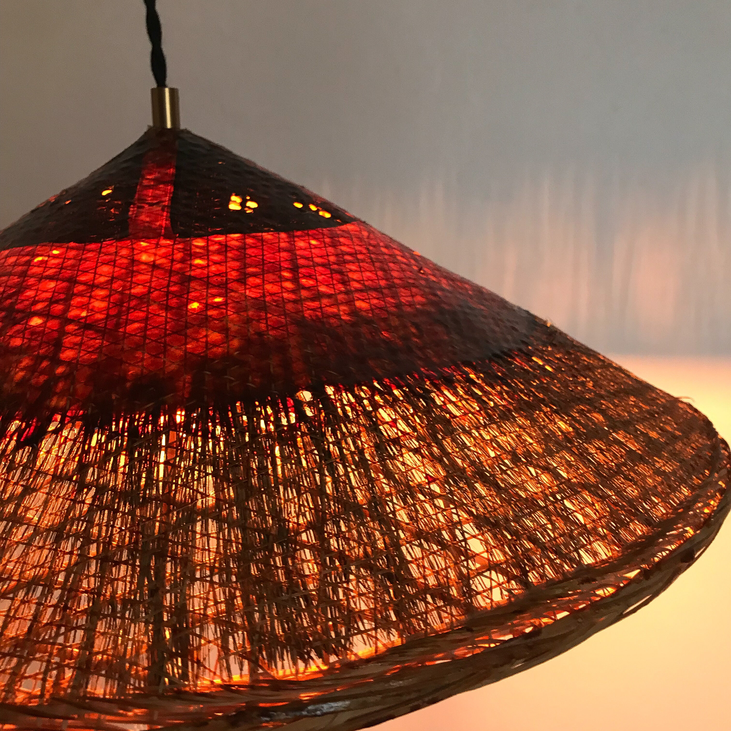 Vintage wicker pendant lamp