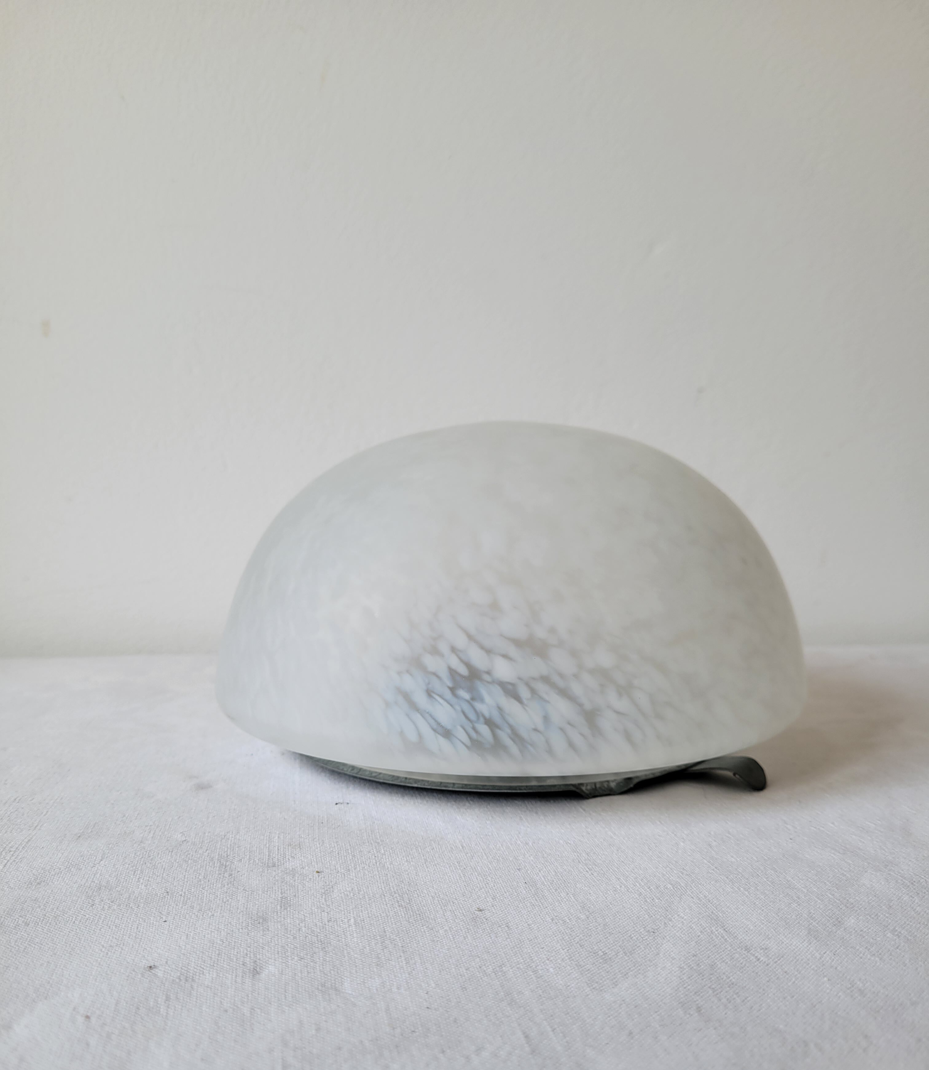 Speckled glass half-globe ceiling lamp