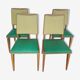 Suite of 4 vintage chairs compass feet