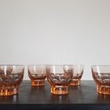 Set of 6 small pink glasses