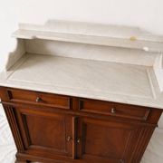 Antique wooden furniture, white marble – dressing table, console, toilet furniture.