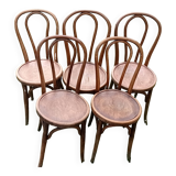 Lot de 5 anciennes chaises estampillées GLARIS