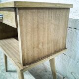 Vintage bedside table with compass legs