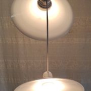 Suspension with three opaline lampshades - mid 20th century.