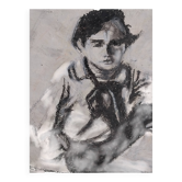 Modern black and white painting man
