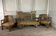 Pair of corner armchairs and an Orientalist bench in carved and polychrome wood from around 1900.