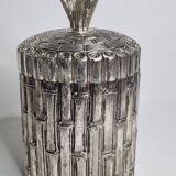 Mauro Manetti silver-plated metal ice bucket with bamboo decoration, Italy, 1970s